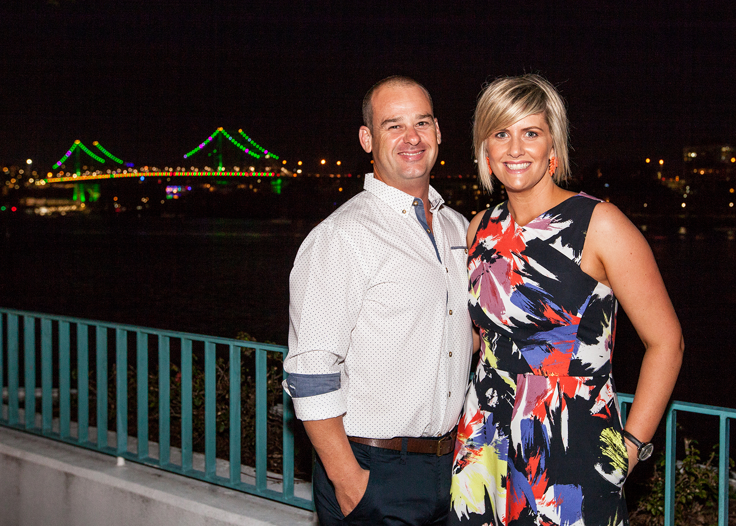 Christmas Event Social Photograph with the Brisbane Story Bridge at Stamford Plaza