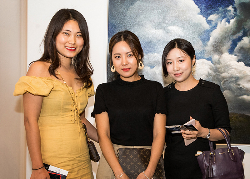 Mitchell Fine Art Gallery Guests at the Min-Woo Bang Exhibition opening in Fortitude Valley Brisbane