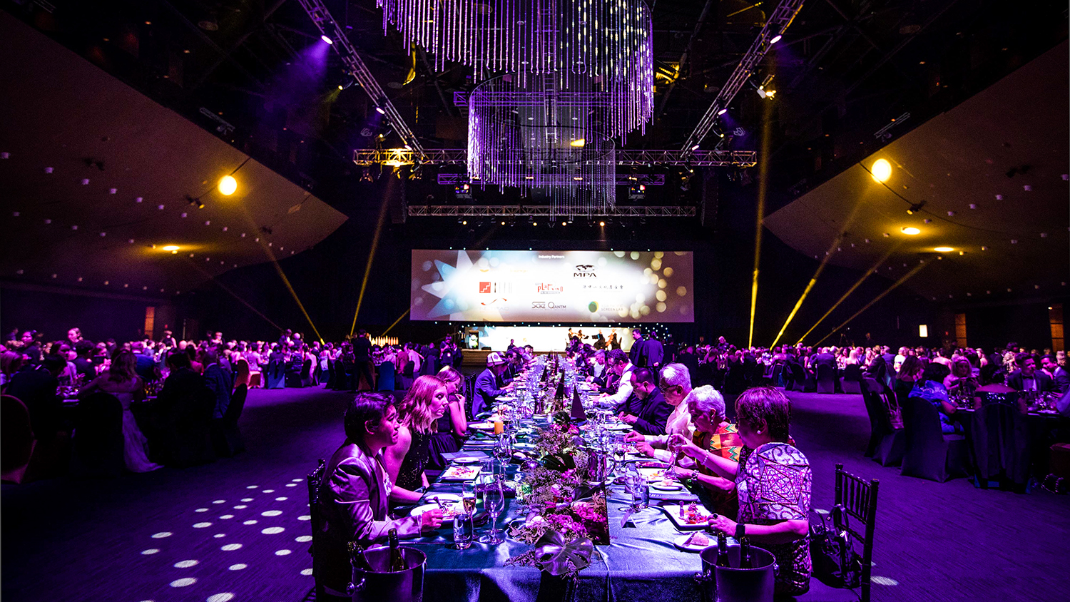 12th Asia Pacific Screen Awards held in Brisbane with the view of the Nominees Centre Table 