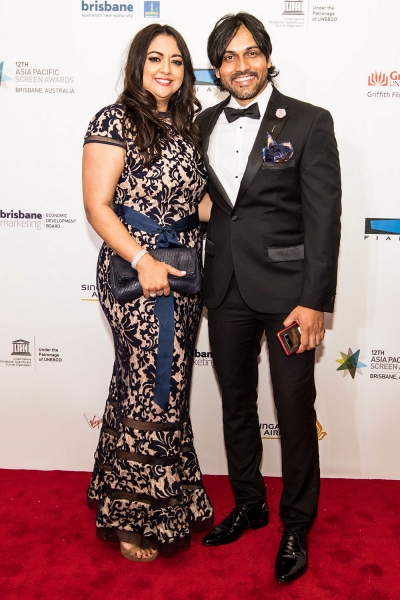 Shweta and Akheel from Starfire Jewellery attend the Red Carpet Event APSA held in Brisbane