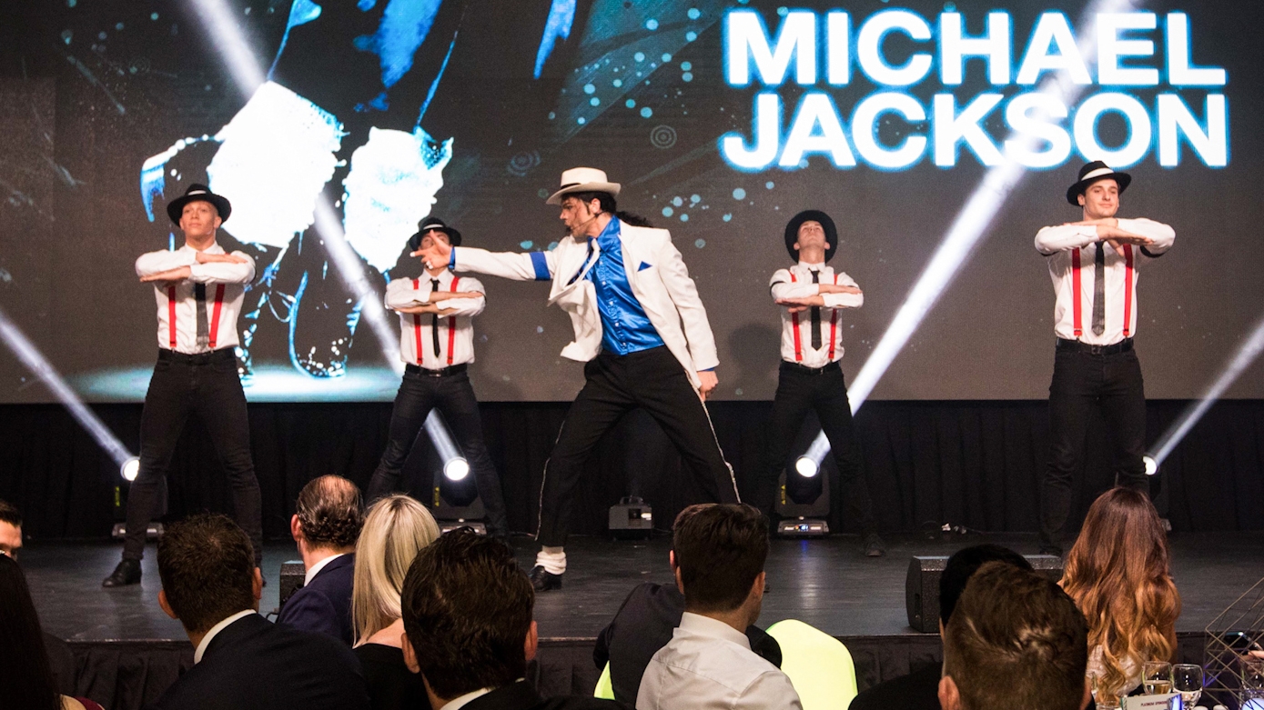Brisbane Event Photographer capturing the Michael Jackson Entertainment at the Zoe's Angels Charity Gala held at the Sofitel Brisbane